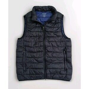 Club Room Vest Men’s Small Puffer Packable Water Resistant Full Zip Jacket Black